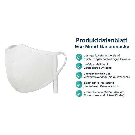 3-lagige Eco-Mehrweg-Maske Größe: L