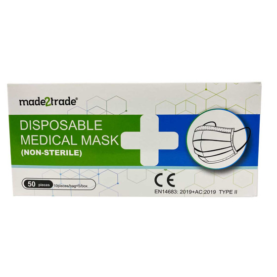 3-lagiger Mundschutz CE & EN14683 Typ II zertifiziert - mit Nasenbügel